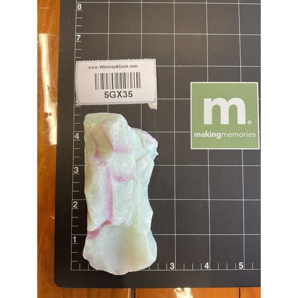 Lime Pink Swirl Art Glass Cullet Glowing Manganese Slag Glass #5GX35 - Picture 7 of 7